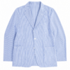 Blue White Pinstripe Relaxed Fit Two-Button Blazer