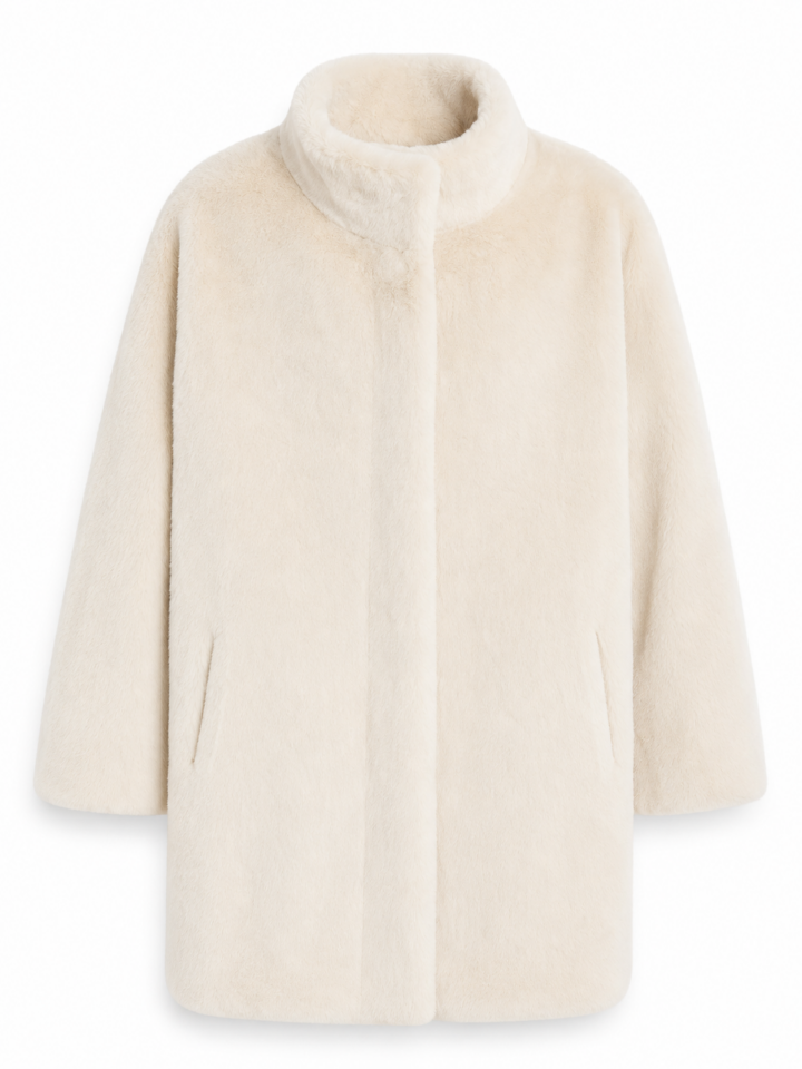 Classic Longline Wool Blend Coat in Camel