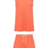 Coral Relaxed Tunic and Shorts Two-Piece Set