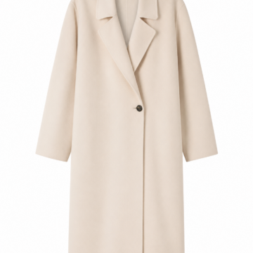 Cream Solid Longline Overcoat